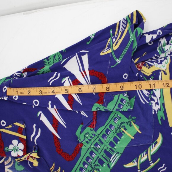 Polo Ralph Lauren Shirt Mens XL All Over Beach Aloha Graphic Print loop collar - Picture 10 of 13